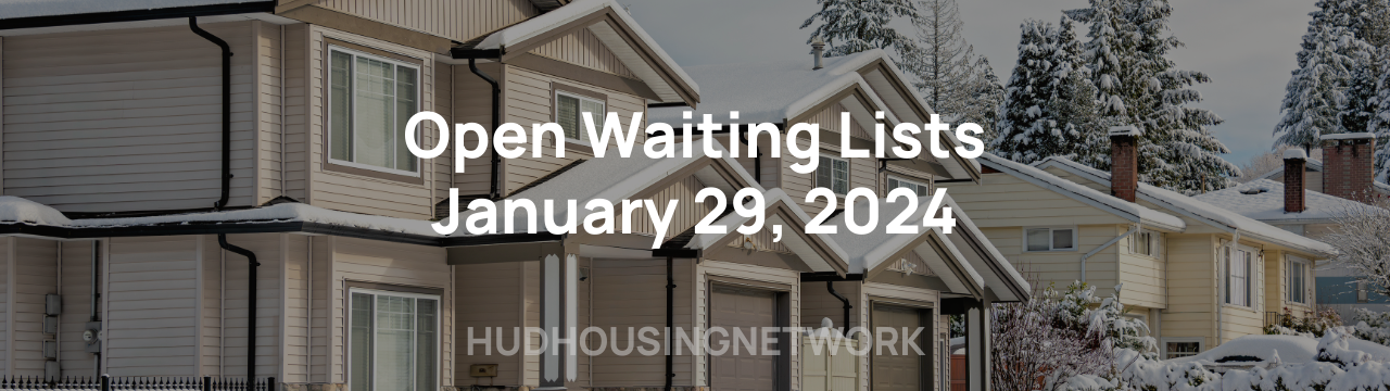 Hud Housing Network   HudHousingNetwork Open Waiting Lists January 29 2024 